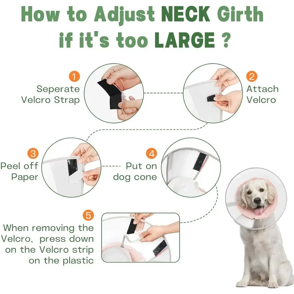 Dog Cone Collar to Stop Licking with Soft Liner Head Cone Alternative,L